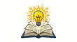 © AR - Bright lightbulb rising from an open book symbolizing inspiration