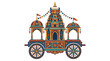 © mbah - Ornate traditional Indian temple chariot with intricate carvings and colorful decorations.