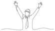 © Zahid - Businessman celebrates with arms raised in triumph