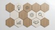 © Jackson - Business Concept Icons on Wooden Hexagons