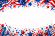 © Fancyraz - Happy Independence Day Greeting Template with Stars and Confetti on White