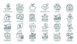 © Tul - Eco and Finance Outline Icon Set with Sustainable Investment Green Business and ESG Symbols