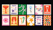 © RED VELBET - Abstract summer party posters in playful 90s cartoon style. Bright cocktail wall art with disco vibes, minimalist Matisse aesthetics for decor, banners, wallpapers, postcards.