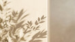 © Kusal Sirimanna - Minimalist Architectural Plaster Wall with Elegant Organic Leaf Shadows and Soft Texture