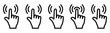 © AYAT - Hand hello icons set, waving hand gestures, hi, bye, greeting and goodbye symbols for communication and social interaction vector design.