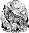 © online - wolf vector illustration