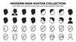 © Partho - Man Avatar Silhouette Set – Male Profile & People Icon Vector Collection