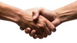 © Aliona - Two diverse male hands firmly shaking, isolated on transparent background