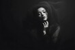 © Misbah - Elegant Woman in Black Veil, Dramatic Portrait, Moody Lighting