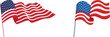 © stockpixelstudio - Waving american flag illustrations on poles for national celebration and patriotic graphic design with american patriotism national independence illustration