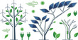 © MdAmzad - Green energy conceptual tree vector set with wind turbine branches solar panel leaves power plug icons and sustainability elementsGreen energy conceptual tree vector sustainability elements