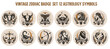© AntaRaya - vintage zodiac badge  set  12 astrology symbols