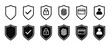 © MR Vector - Security shield icon. Shield with checkmark, lock, fingerprint, payment card and user profile symbols
