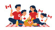 © MS Siregar - Joyful family enjoying a patriotic picnic together.