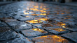 © Nati - Wet cobblestone street surface reflectin 4