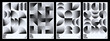 © marruu - Abstract bauhaus poster set with geometric stippling pattern. Minimalist monochrome vector graphic design with circular and angular shapes. Modern art layout for interior wall decoration.