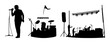 © MdBiplob - Solid black icon, white background: music festival icon set with simple line art design featuring line art, illustrations, graphic resources with vector and design elements