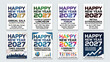 © Shaon - Collection of happy new year 2027 event and celebration poster designs with times square celebration illustration template greeting community festival transformation innovation