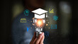 © Images for you - An educator develops innovative learning strategies through digital education, scientific research, knowledge development, academic achievement, data analysis, creative thinking