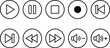 © Emongrapic - media player button set in circle shape vector illustration design isolated on transparent background music.