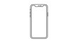 © Take your design - Minimalist smartphone line art illustration, modern mobile phone wireframe with blank screen, digital device outline for app UI design isolated on Transparent Background