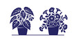 © MDKHALID - Set of potted decorative houseplants in silhouette graphic style with potted plant nature inspired plant life botanical art houseplant botanical decoration greenery minimalist gardening