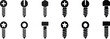 © MDSOHIDUL - Various screw head types including cross star hex and flat designs for hardware and construction projects.