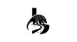 © Abi - Black and white abstract bird head logo design.