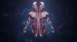 © Nanda - Cyberpunk warrior duo with glowing energy weapons in dark futuristic setting.