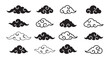 © Jahura - Chinese style clouds set. Traditional korean clouds. Flat chinese or japanese red cloud silhouettes, decorative asian festival elements. Vector illustration