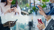 © metamorworks - スマホを使う人々と通信ネットワーク