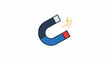 © Jihyo - Horseshoe magnet with red and blue ends, attracting yellow sparks