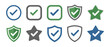 © showroom - Checkmark icons set for approval, security, and success symbols