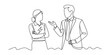 © Bilas - Businessman and businesswoman talking in a professional office meeting