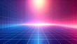 © nopita - A futuristic grid landscape with neon lights and vibrant colors