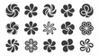 © Ultimate - Set of elegant floral patterns with different styles and shapes in black and white