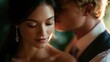 © Anastasia - Close-up portrait of a young couple. the woman is on the left side of the image, with her eyes closed and her head tilted slightly to the side.