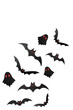 © Olena Svechkova - Halloween decorations, paper bats and ghosts. PNG, isolated on transparent background. Halloween party greeting card mockup with copy space. Happy halloween holiday concept
