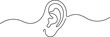© melda - Minimalist continuous line drawing of a human ear.