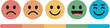© sumon - Emotion rating bar vector set, five level color scale with sad to happy indicators for customer satisfaction, feedback systems, mood evaluation, surveys, app interfaces, and UX design projects.