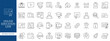 ©  ProVector - Online Education Line Icons Set, E-Learning Virtual Classroom Distance Learning EdTech Course Outline Vector Collection Editable Stroke