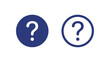 © Shazia - Blue and white help icons featuring question marks in solid and outlined circular shapes