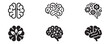 © Jeremy_Show - Brain icon set. Human mind intellect symbol. Artificial intelligence gear logo. Mental health logic creativity sign. Vector illustration. Vector Graphic. EPS 10