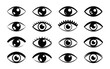 © MIZANUR RAHMAN - Eye Icons Featuring Different Styles Representing Vision, View, and Visibility on White Background