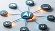 © mojebor - Ai network, connections to cloud, devices, shopping cart, and secure locks artificial intelligence
