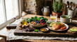 © Iamflow2468 - Better brain health concept. Rustic breakfast setup with granola, berries, toast, coffee, and natural light by a window.
