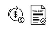 © Most - Financial cycle and signed term sheet document icons with document contract agreement currency approval business transaction verification accounting