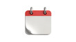 © Jonathan - Red and silver blank calendar with metal rings, isolated on transparent background