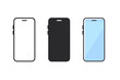 © Александр Михайлюк - Daily tech scene portrayed by a minimal mobile handset with side button detail and smooth edges, identical silhouette repeated