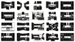 © yachyah - Modern Kitchen Layouts and Cabinet Designs Black Silhouette Vector Icons Set for Home Interior